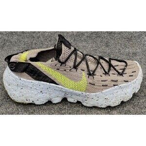 Nike Space Hippie 04 Grey Volt Men 9  CZ6398-001 Flyknit Shoes Paint Flaws